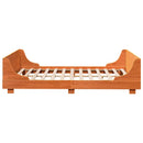 vidaXL viaszbarna tömör fenyőfa ágy matrac nélkül 120 x 190 cm