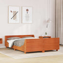 vidaXL viaszbarna tömör fenyőfa ágy matrac nélkül 120 x 190 cm