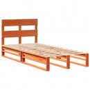 vidaXL viaszbarna tömör fenyőfa ágy matrac nélkül 75 x 190 cm