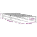 vidaXL viaszbarna tömör fenyőfa ágy matrac nélkül 90 x 200 cm