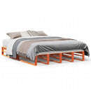 vidaXL viaszbarna tömör fenyőfa ágy matrac nélkül 120 x 190 cm