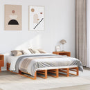vidaXL viaszbarna tömör fenyőfa ágy matrac nélkül 120 x 190 cm