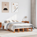 vidaXL viaszbarna tömör fenyőfa ágy matrac nélkül 120 x 190 cm