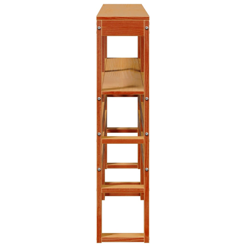 vidaXL viaszbarna tömör fenyőfa fejtámla polcokkal 150 cm
