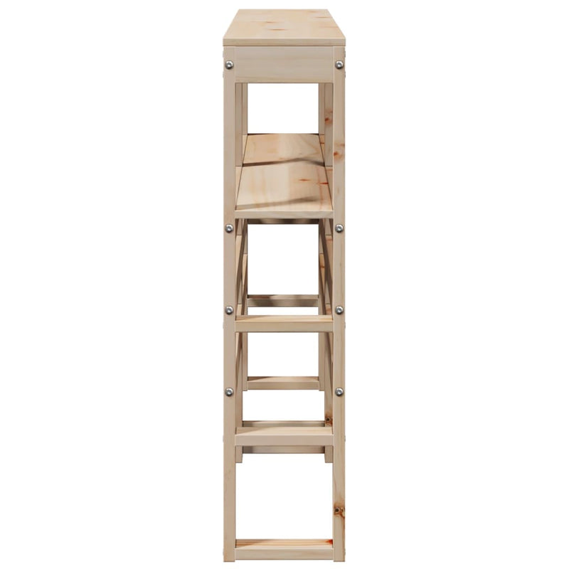 vidaXL tömör fenyőfa fejtámla polcokkal 140 cm