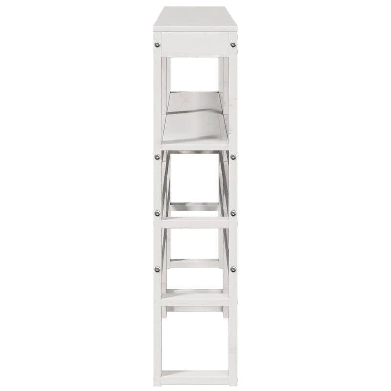 vidaXL fehér tömör fenyőfa fejtámla polcokkal 140 cm