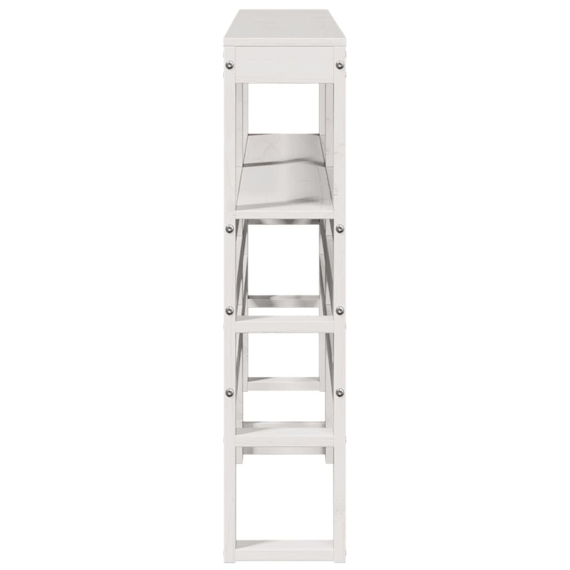 vidaXL fehér tömör fenyőfa fejtámla polcokkal 135 cm