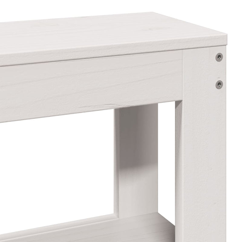 vidaXL fehér tömör fenyőfa fejtámla polcokkal 120 cm