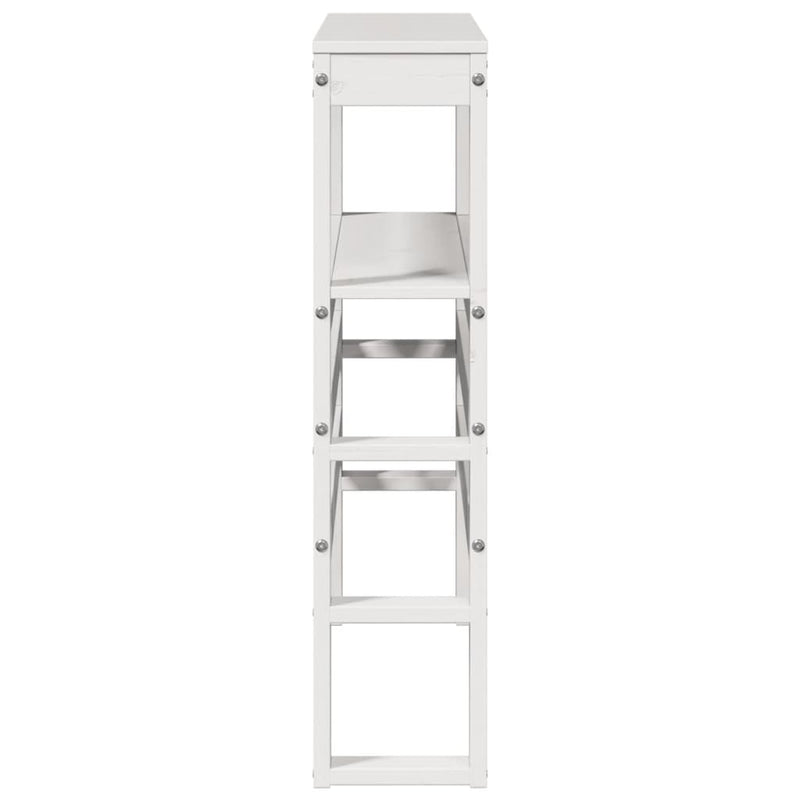 vidaXL fehér tömör fenyőfa fejtámla polcokkal 90 cm