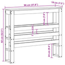 vidaXL fehér tömör fenyőfa fejtámla polcokkal 90 cm