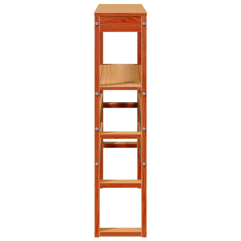 vidaXL viaszbarna tömör fenyőfa fejtámla polcokkal 90 cm