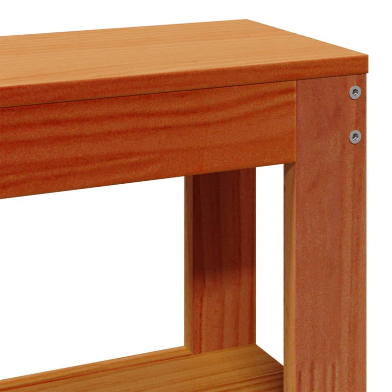 vidaXL viaszbarna tömör fenyőfa fejtámla polcokkal 90 cm