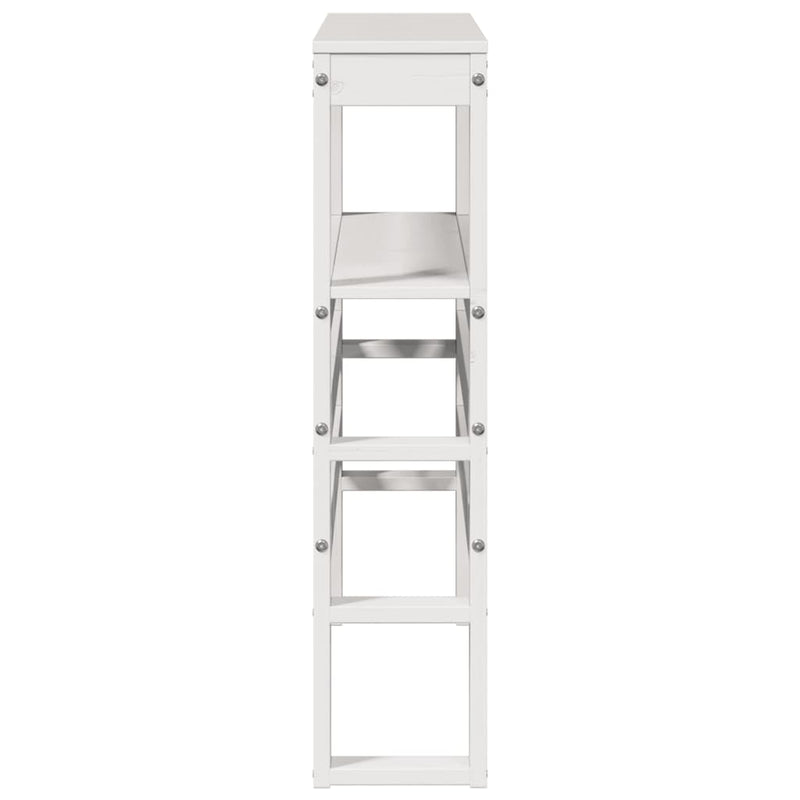 vidaXL fehér tömör fenyőfa fejtámla polcokkal 75 cm