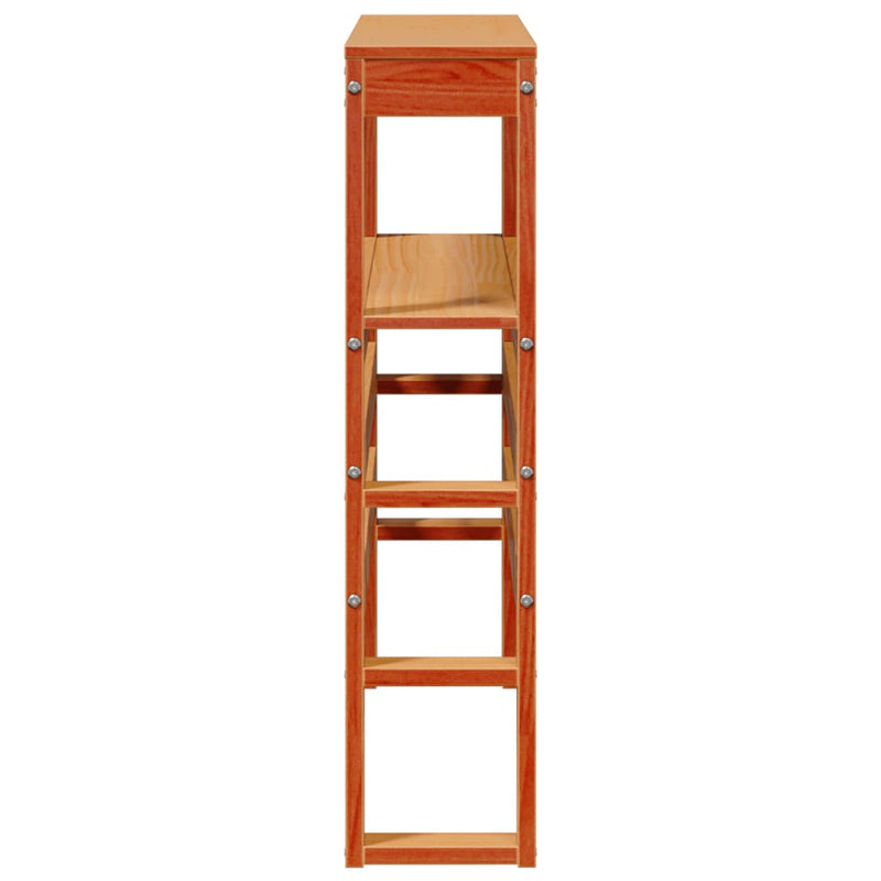 vidaXL viaszbarna tömör fenyőfa fejtámla polcokkal 75 cm