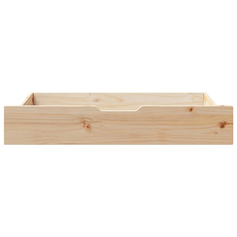 vidaXL 2 db tömör fenyőfa ágy alatti fiók kerékkel 95 x 55 x 17 cm
