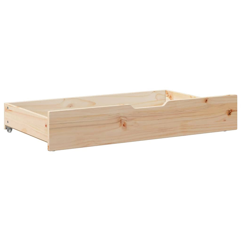 vidaXL 2 db tömör fenyőfa ágy alatti fiók kerékkel 95 x 55 x 17 cm