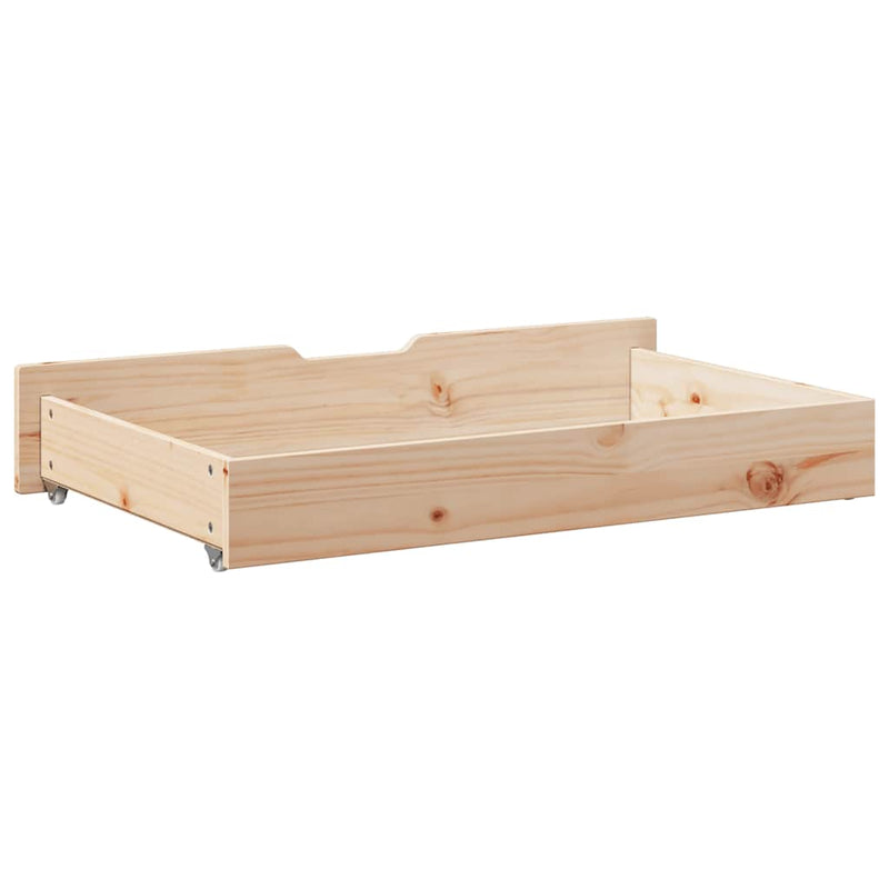 vidaXL 2 db tömör fenyőfa ágy alatti fiók kerékkel 95 x 55 x 17 cm