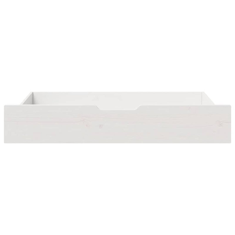 vidaXL 2 db fehér tömör fenyőfa ágy alatti fiók 95 x 55 x 17 cm