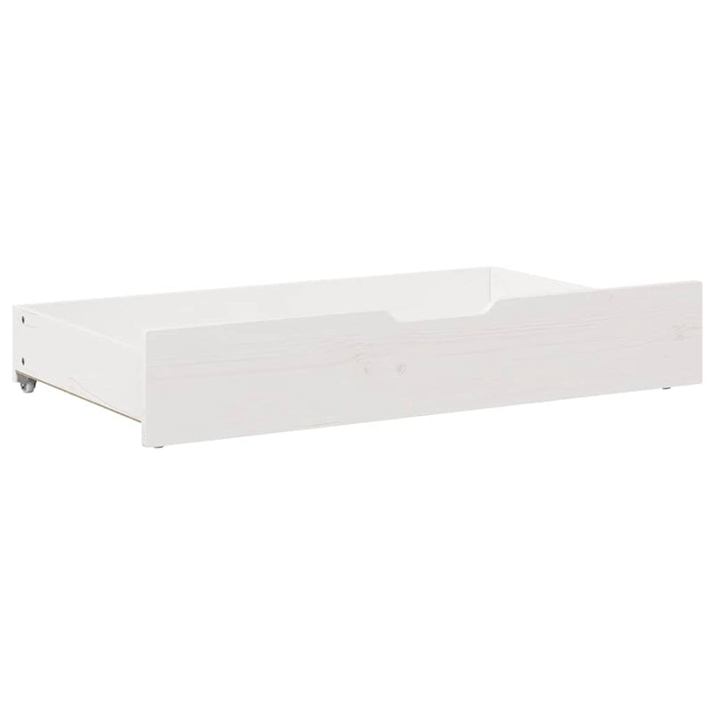 vidaXL 2 db fehér tömör fenyőfa ágy alatti fiók 95 x 55 x 17 cm
