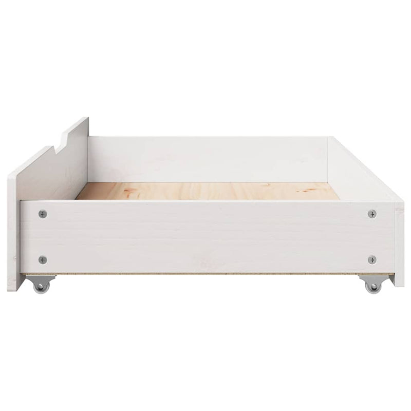 vidaXL 2 db fehér tömör fenyőfa ágy alatti fiók 95 x 55 x 17 cm