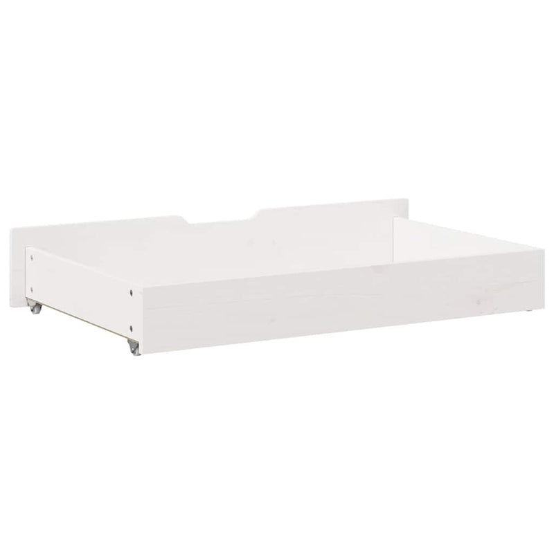 vidaXL 2 db fehér tömör fenyőfa ágy alatti fiók 95 x 55 x 17 cm