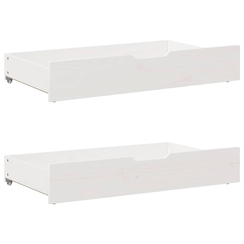 vidaXL 2 db fehér tömör fenyőfa ágy alatti fiók 90 x 55 x 17 cm