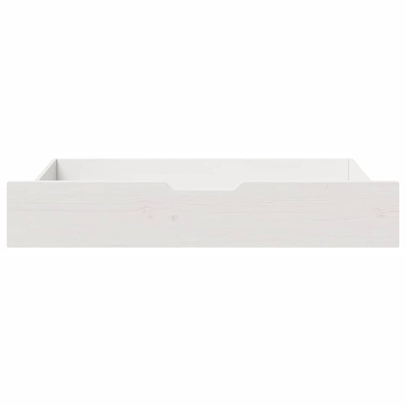 vidaXL 2 db fehér tömör fenyőfa ágy alatti fiók 90 x 55 x 17 cm