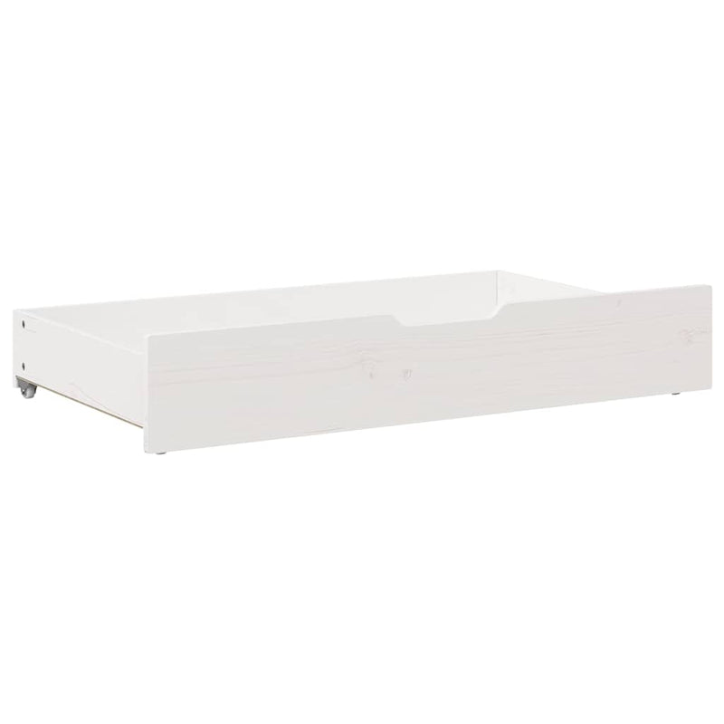 vidaXL 2 db fehér tömör fenyőfa ágy alatti fiók 90 x 55 x 17 cm