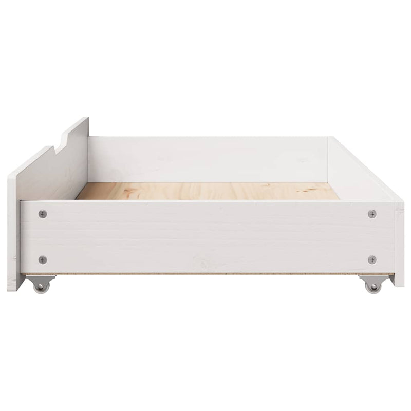 vidaXL 2 db fehér tömör fenyőfa ágy alatti fiók 90 x 55 x 17 cm
