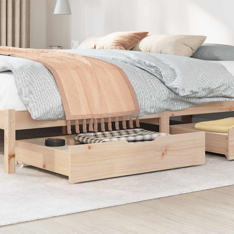 vidaXL 2 db tömör fenyőfa ágy alatti fiók kerékkel 85 x 55 x 17 cm