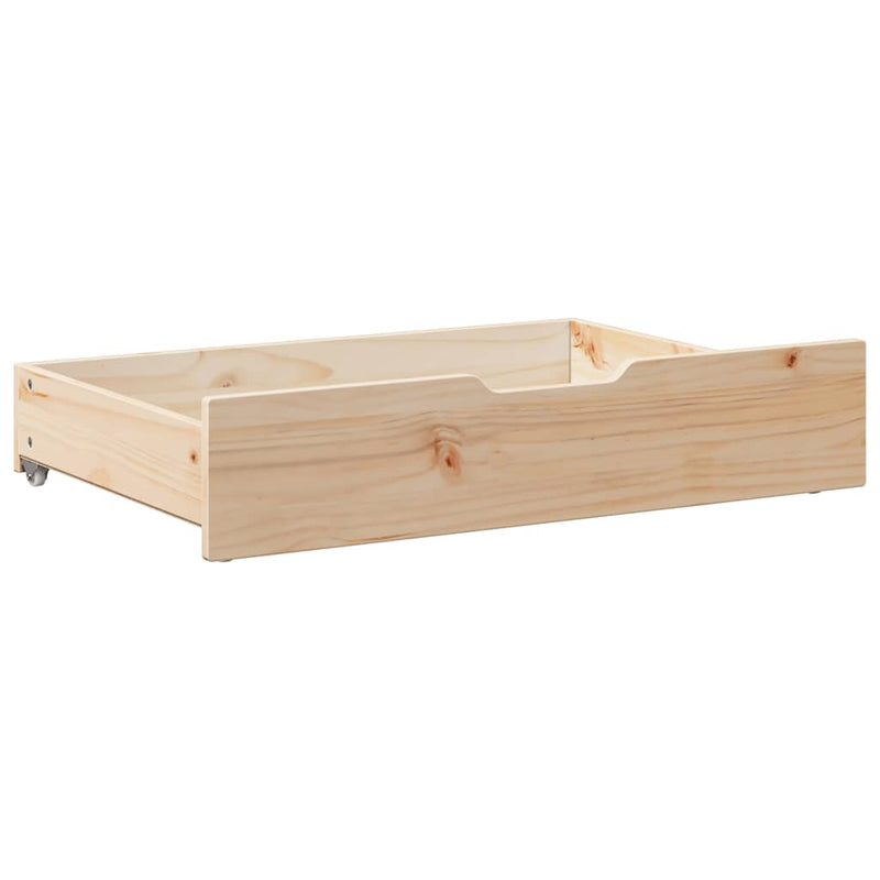 vidaXL 2 db tömör fenyőfa ágy alatti fiók kerékkel 85 x 55 x 17 cm