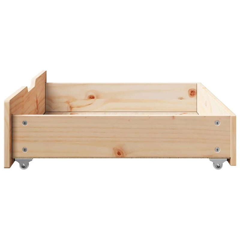 vidaXL 2 db tömör fenyőfa ágy alatti fiók kerékkel 85 x 55 x 17 cm