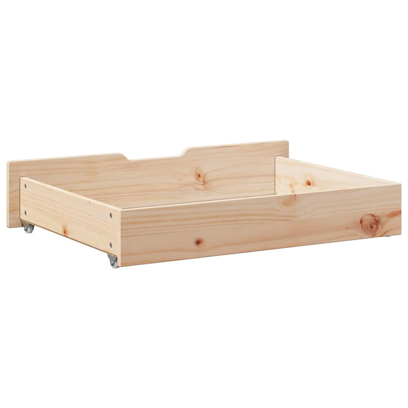 vidaXL 2 db tömör fenyőfa ágy alatti fiók kerékkel 85 x 55 x 17 cm