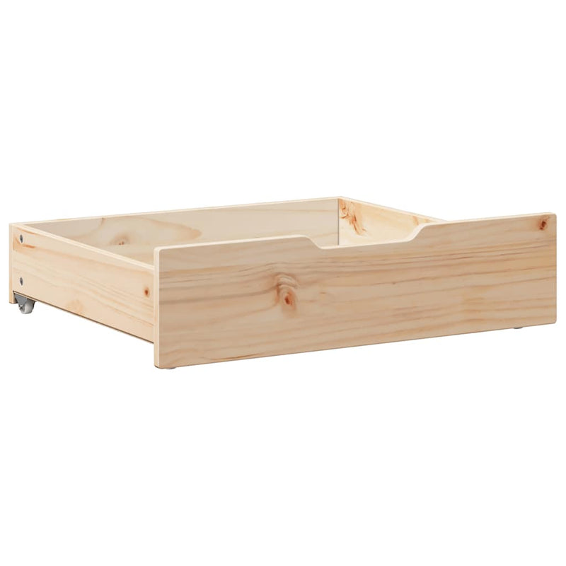vidaXL 2 db tömör fenyőfa ágy alatti fiók kerekekkel 65 x 55 x 17 cm