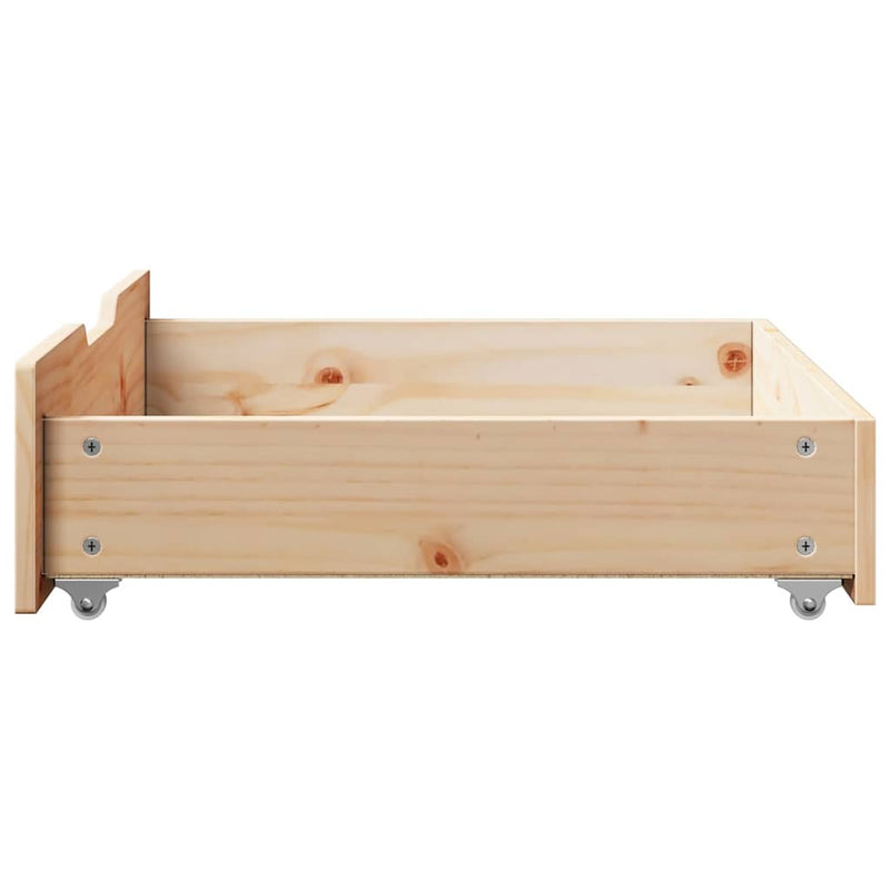 vidaXL 2 db tömör fenyőfa ágy alatti fiók kerekekkel 65 x 55 x 17 cm