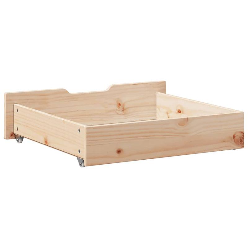 vidaXL 2 db tömör fenyőfa ágy alatti fiók kerekekkel 65 x 55 x 17 cm