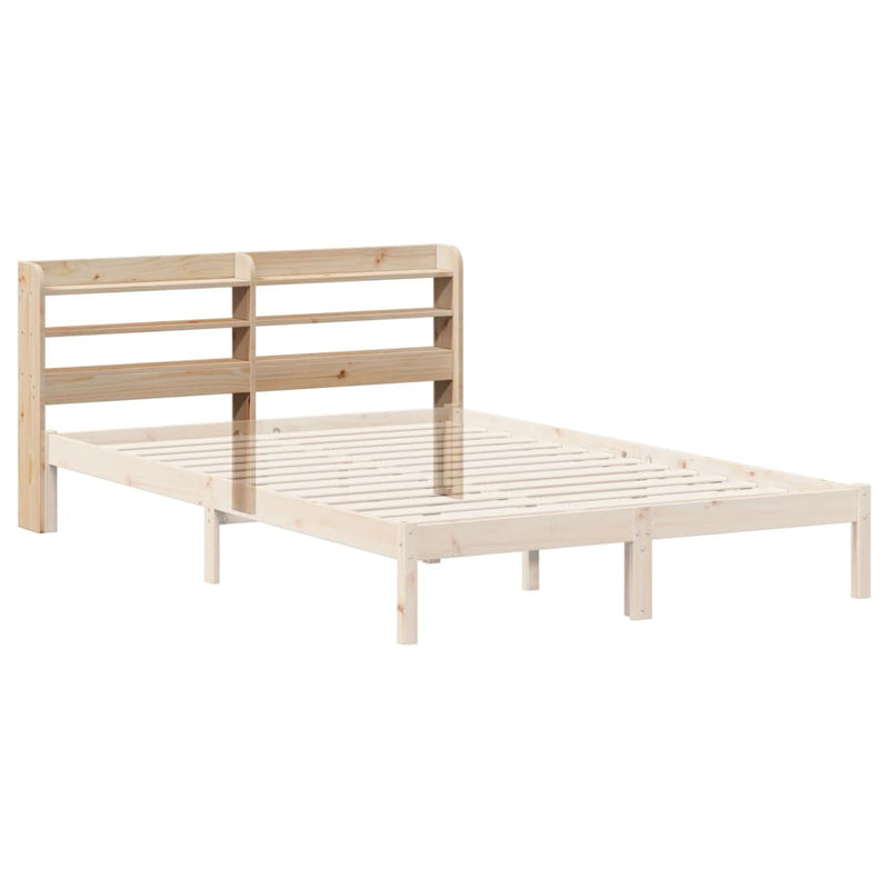 vidaXL tömör fenyőfa fejtámla polcokkal 150 cm