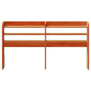 vidaXL viaszbarna tömör fenyőfa fejtámla polcokkal 140 cm