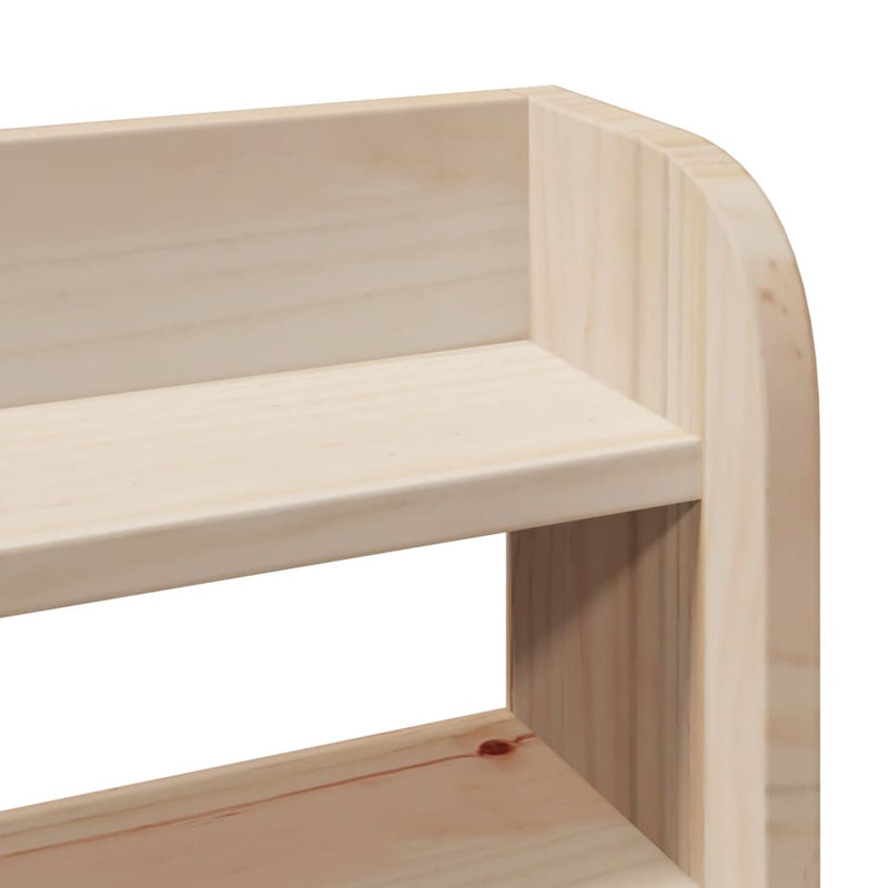 vidaXL tömör fenyőfa fejtámla polcokkal 120 cm
