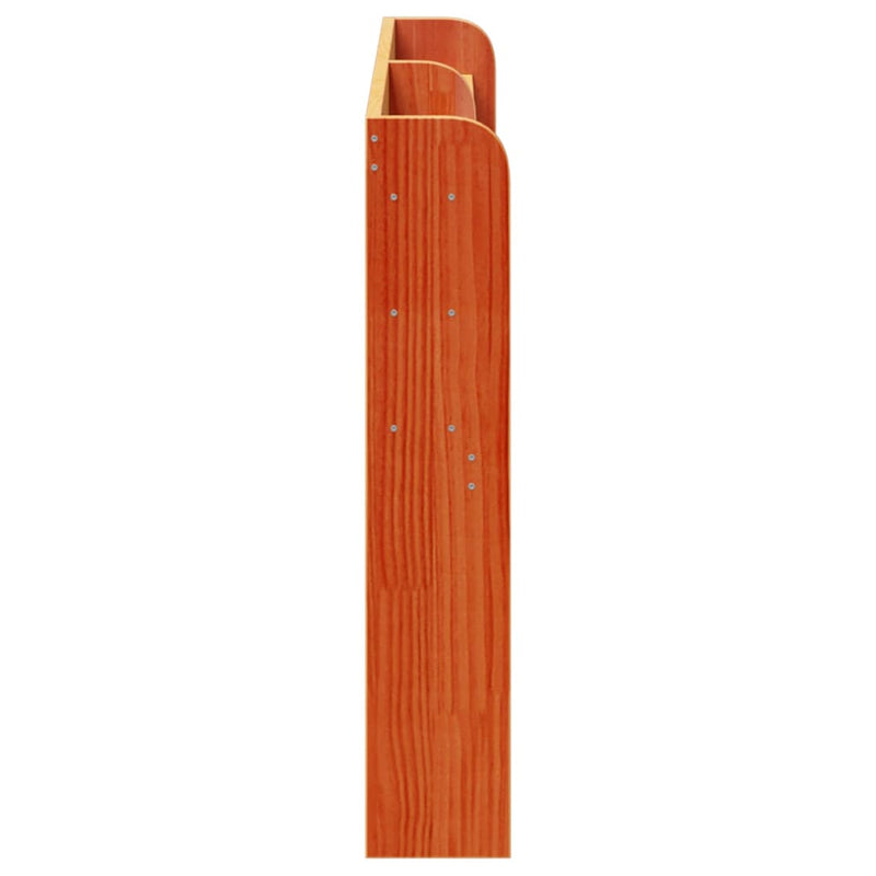 vidaXL viaszbarna tömör fenyőfa fejtámla polcokkal 120 cm