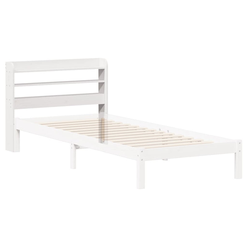 vidaXL fehér tömör fenyőfa fejtámla polcokkal 90 cm