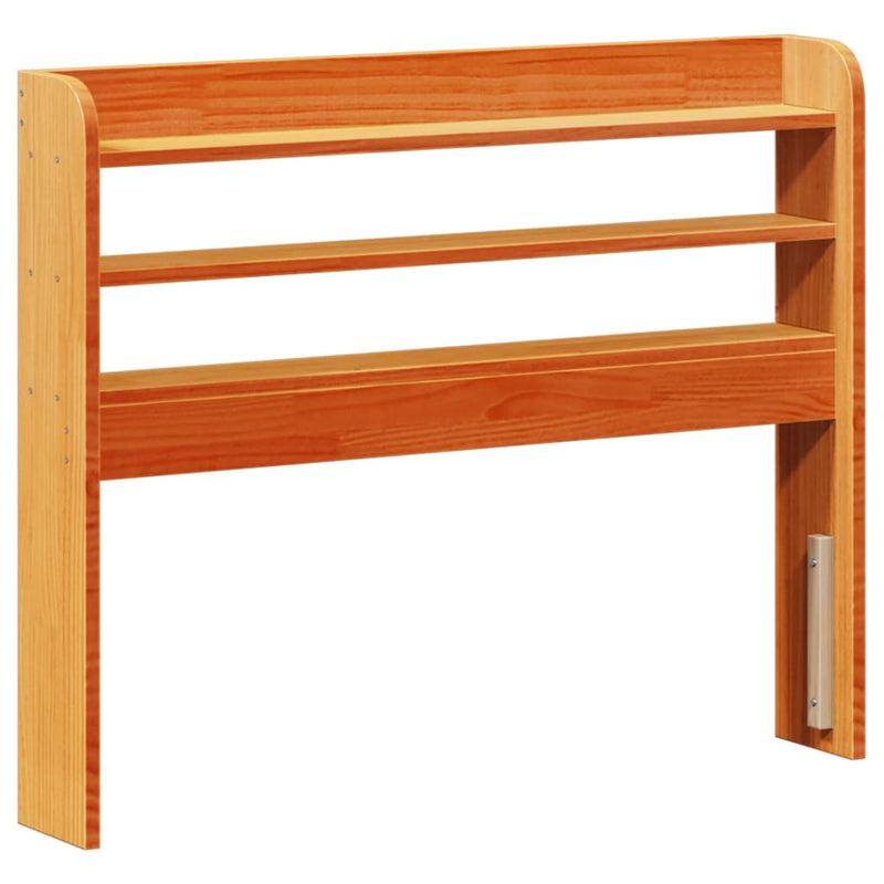 vidaXL viaszbarna tömör fenyőfa fejtámla polcokkal 90 cm