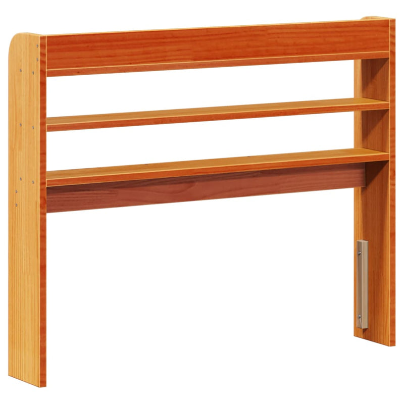 vidaXL viaszbarna tömör fenyőfa fejtámla polcokkal 90 cm