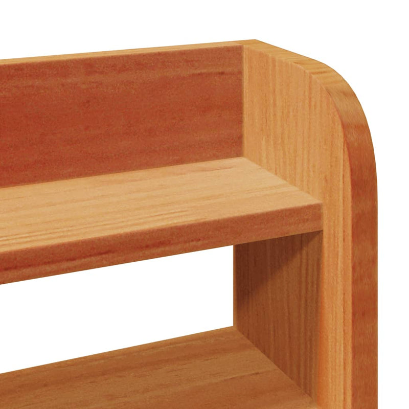 vidaXL viaszbarna tömör fenyőfa fejtámla polcokkal 90 cm