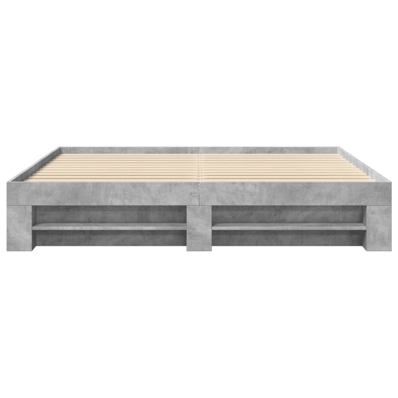 vidaXL betonszürke szerelt fa ágykeret matrac nélkül 180 x 200 cm