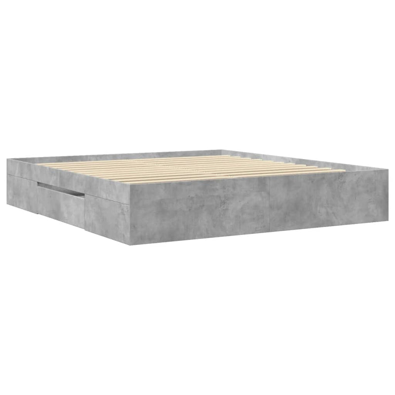 vidaXL betonszürke szerelt fa ágykeret matrac nélkül 180 x 200 cm