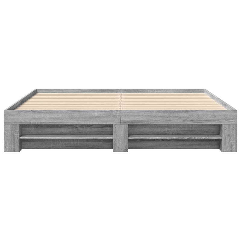 vidaXL szürke sonoma színű szerelt fa ágykeret matrac nélkül 180x200cm