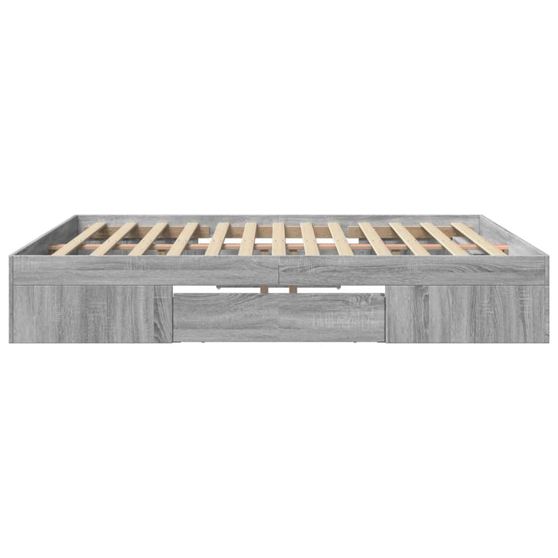 vidaXL szürke sonoma színű szerelt fa ágykeret matrac nélkül 180x200cm