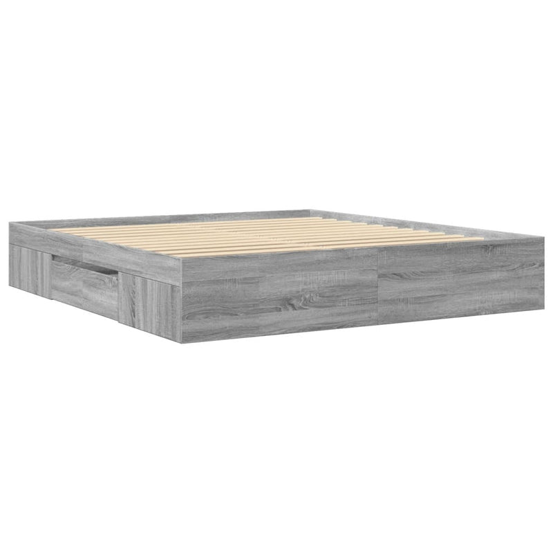 vidaXL szürke sonoma színű szerelt fa ágykeret matrac nélkül 180x200cm