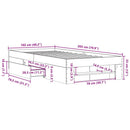 vidaXL betonszürke szerelt fa ágykeret 100 x 200 cm